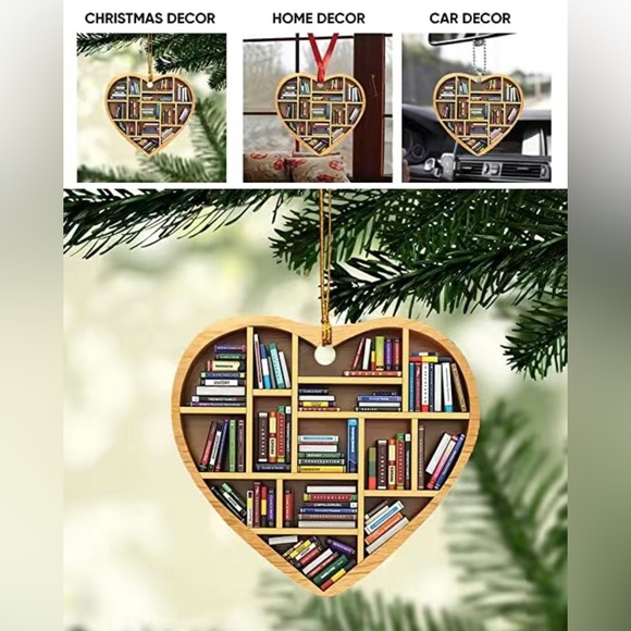 Christmas Decor Home Decor Car Decor Book‎ Lovers Acrylic Ornament - Picture 9 of 11
